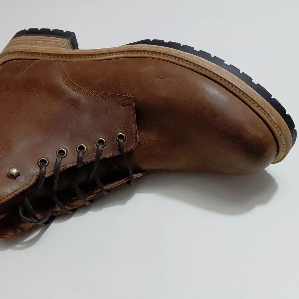 WILCOX Men's Shiloh Leather Upper Goodyear Welt Rust Brown Boots - 13